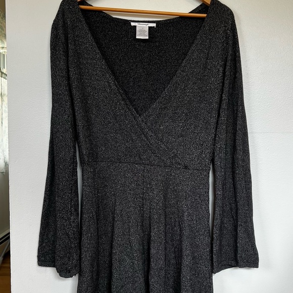 JERSEY MOCK WRAP DRESS WITH SILVER THREAD DETAIL - Picture 2 of 5